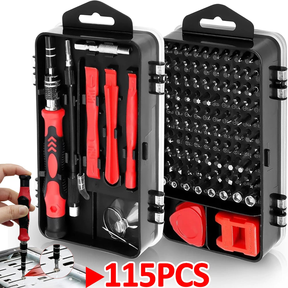 Mini Kit d'outils de réparation magnétique professionnel 115 en 1, jeu de tournevis de précision multifonctionnel pour téléphone portable tablette PC montre