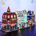HUIQIBAO jouets MOC ville coin café Architecture Style rue vue Micro blocs de Construction pour enfants briques de Construction