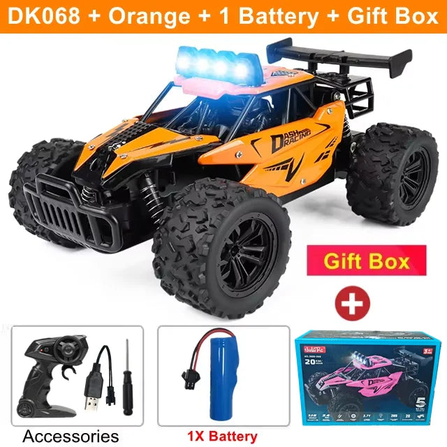 Voiture télécommandée RC Drift Racing 1:16, véhicule tout-terrain en alliage, Radio 2.4G, camions à grande vitesse avec lumière LED, cadeau d'escalade, jouet pour enfant