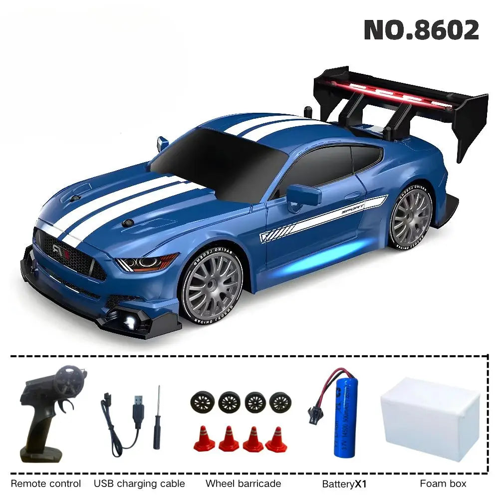 Nouveau véhicule à dérive RC 1:24, voitures Mustang 4WD, voiture de course avec télécommande, cadeau, voiture de course de compétition, jouet pour enfants
