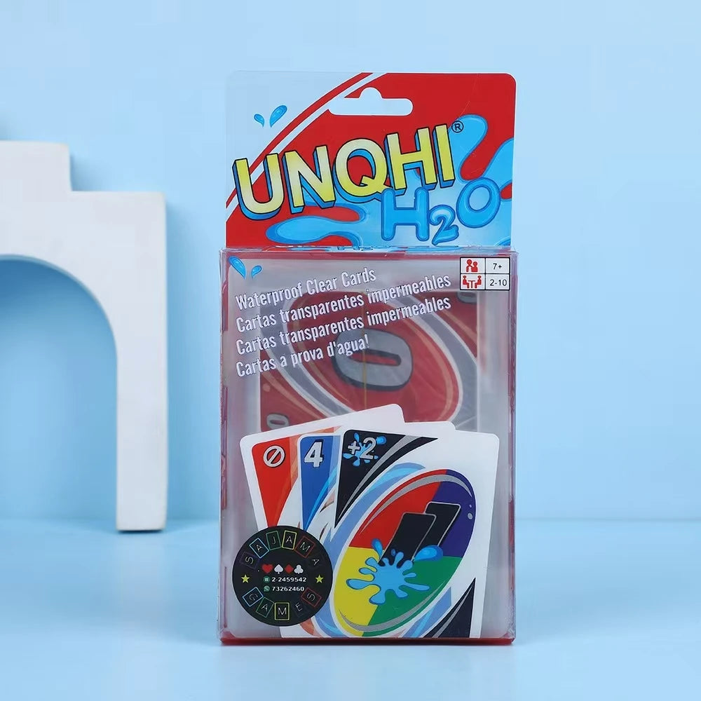 108 pièces jeux de société de rassemblement UNQHI H2O jeu de cartes étanche à la pression PVC plastique Transparent enfants jouets cartes à jouer
