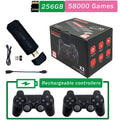 Console de jeu vidéo GD10 X2 Pro 4K HD 2024, Double contrôleur sans fil rechargeable 2.4G pour 64 go 128 go et 256 go 58000 jeux