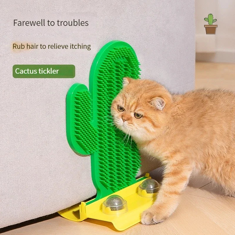 Griffoir d'angle pour chat, jouet cactus à chatouiller, brosse de massage à gratter pour l'épilation du visage, brosse pour chat Artifact, accessoires pour animaux de compagnie