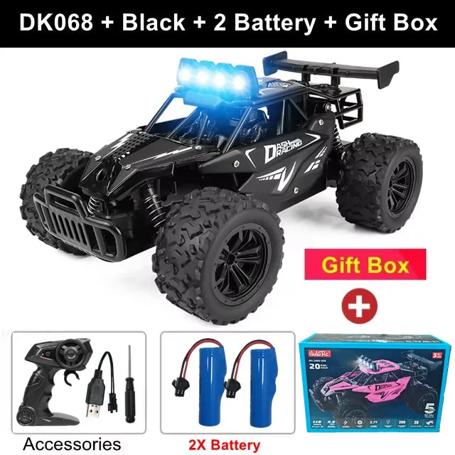 Voiture télécommandée RC Drift Racing 1:16, véhicule tout-terrain en alliage, Radio 2.4G, camions à grande vitesse avec lumière LED, cadeau d'escalade, jouet pour enfant