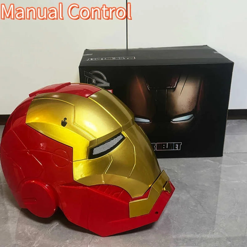 Casque Iron Man Mk5 casque à commande vocale électrique 1/1 Cosplay yeux Led masque en métal modèle jouet pour enfants adultes cadeaux de noël