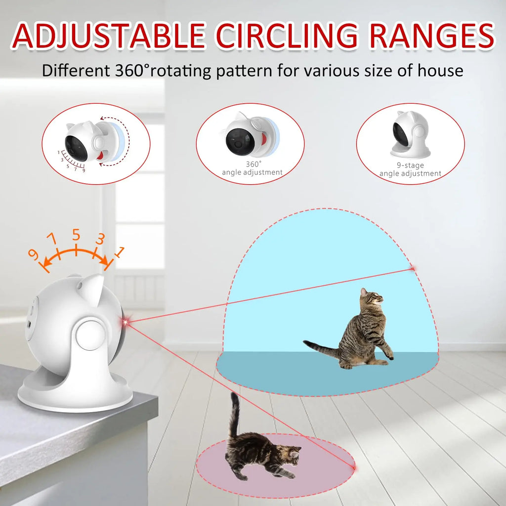 Jouet Laser Automatique Rechargeable pour Chats – Mouvement Aléatoire, Silencieux, Modes Lent & Rapide – Convient aux Chats, Chatons et Chiens