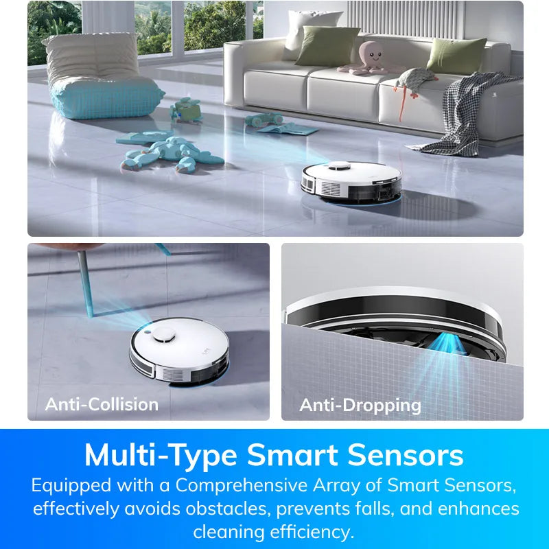 ILIFE-Aspirateur robot A30 PRO, aspiration 5000Pa, auto-vidange, capacité de 60 jours, application, télécommande, temps de fonctionnement de 180 minutes