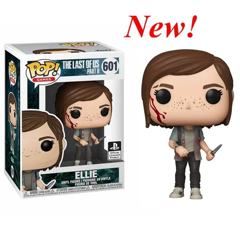 Funko Pop!!! Figurine du dernier d'entre nous Play Station # 601 Ellie # 620 Joel # Jouets d'action en vinyle Clicker 631 pour cadeaux