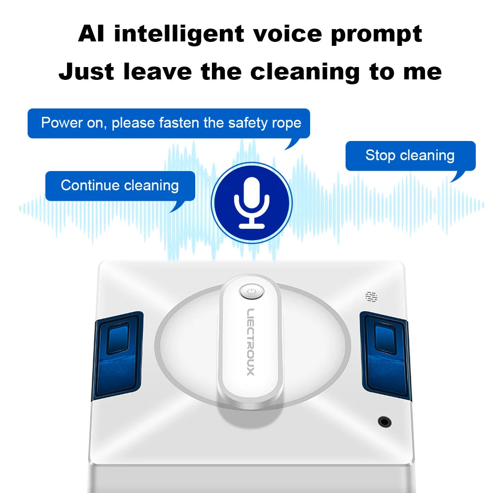 Robot nettoyeur de vitres Liectroux YW509, pulvérisation d'eau bidirectionnelle, robot de nettoyage de vitres pour sols en verre, robot aspirateur pour fenêtres, navigation intelligente,Fonctionnement san