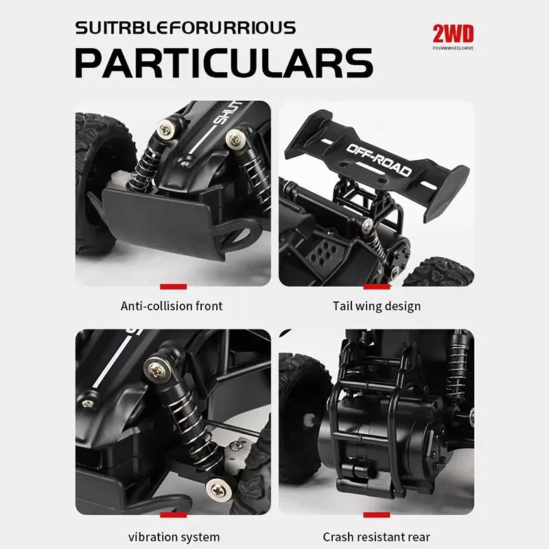 Voiture télécommandée RC Drift Racing 1:16, véhicule tout-terrain en alliage, Radio 2.4G, camions à grande vitesse avec lumière LED, cadeau d'escalade, jouet pour enfant