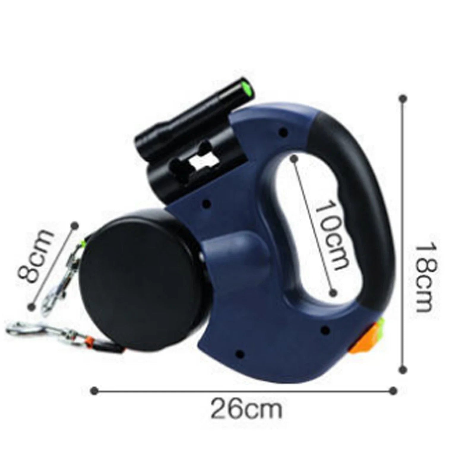 Laisse rétractable pour animaux de compagnie, 2 chiens, Double corde, avec lampe de poche, enchevêtrement, double chien, pivotant à 360 degrés, sans enchevêtrement, 3M